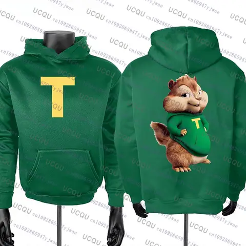 Alvin and The Chipmunks 2026 moda Unisex ropa deportiva Casual para hombre Sudadera con capucha Alvin Chipmunk disfraz de Halloween Cosplay pulóver con capucha