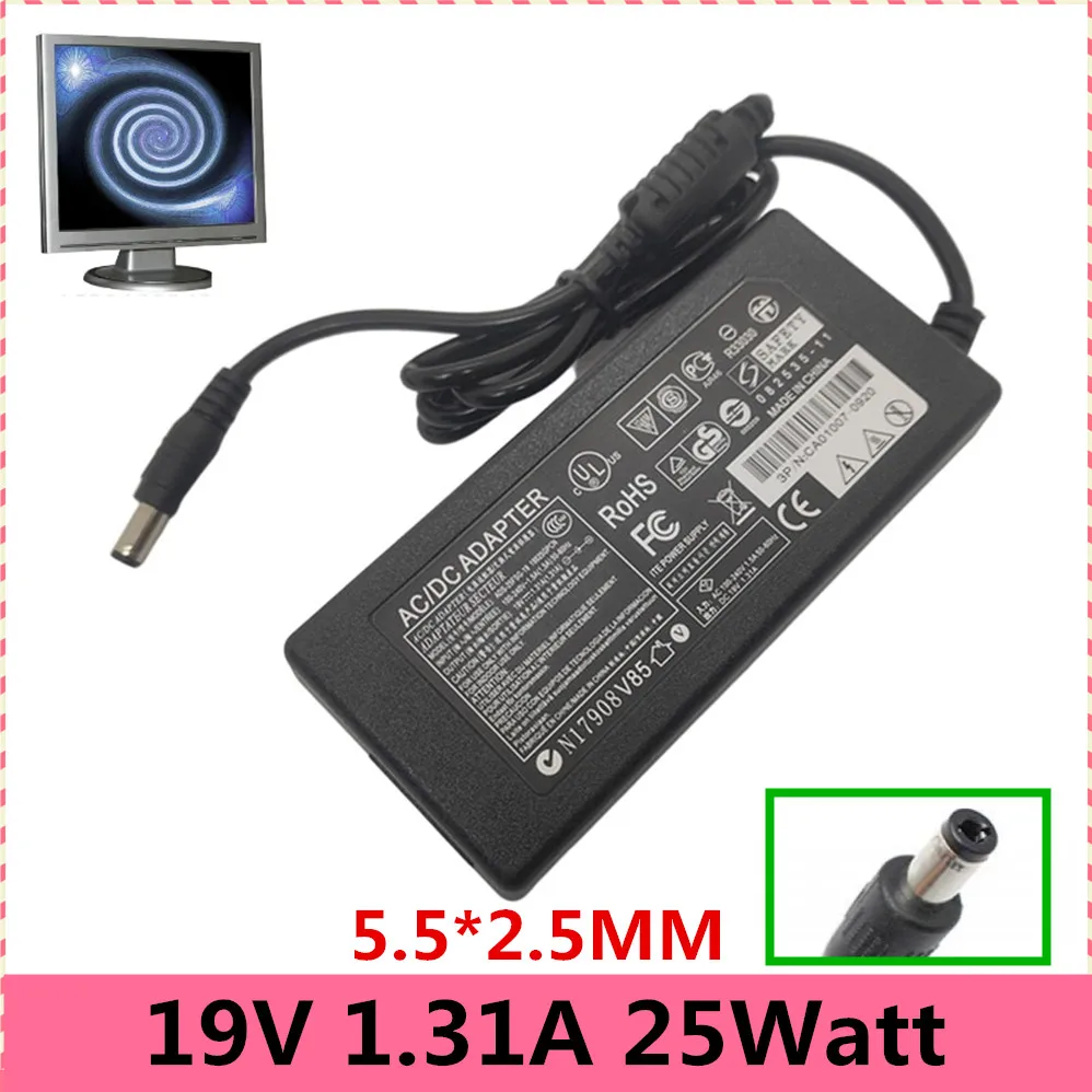 

ADPC1925EX AC Adapter 19V 1.31A 5.5*2.5MM 25W for Aoc LCD Display E2280SWDN 24B1XHS E2280SWN 27B2H 24V2Q 238LM00007 Power Supply