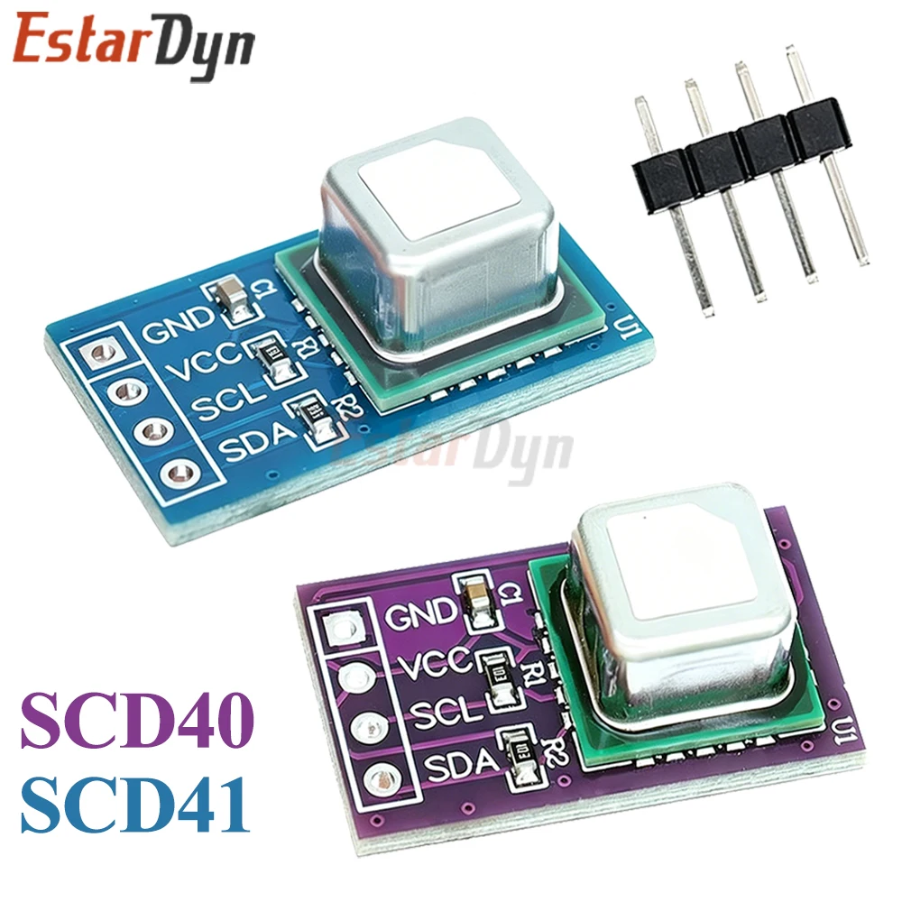 Estardyn SCD40 SCD41 CO2 Gas Sensor Module 2.4-5.5V Detects Temperature & Humidity I2C for  Air Quality