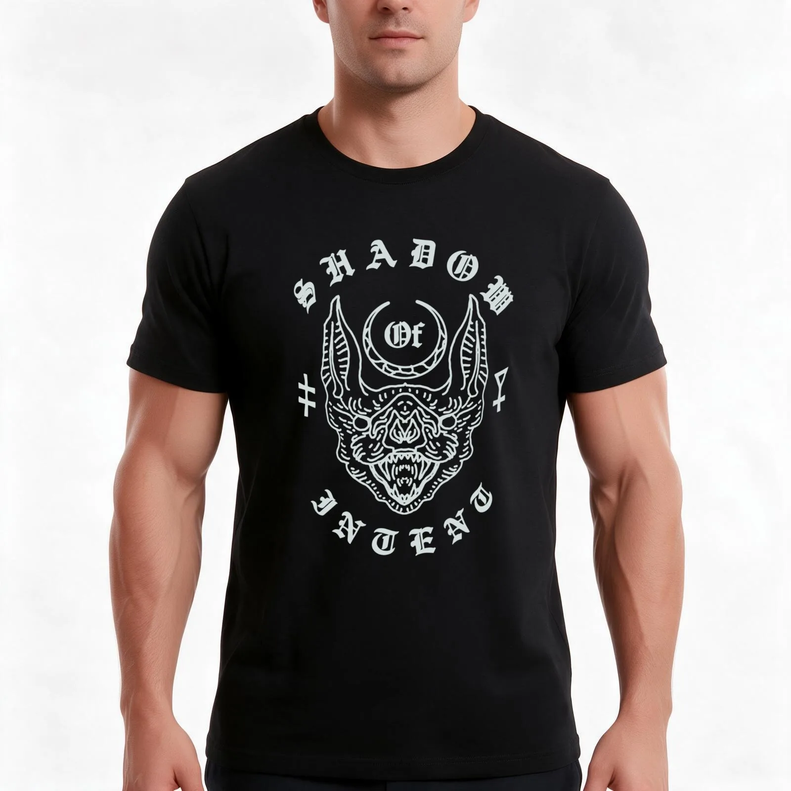 Shadow Of Intent Merch Bat T-Shirt, Summer Casual Cotton Tee, Oversized Streetwear Tops, Vintage Graphic Print, Unisex Men Women