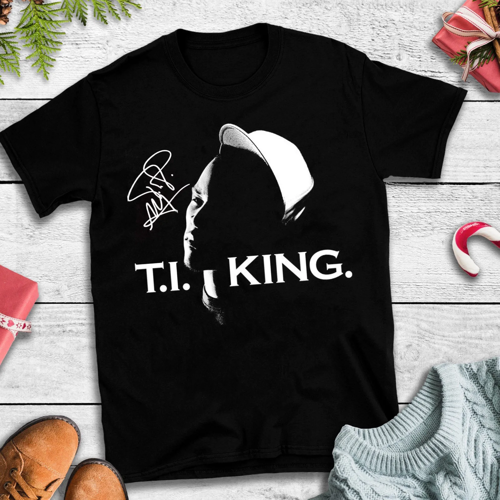 

Rare Vintage T.I. King Black 100% Cotton Size S-4XL Shirt PP084