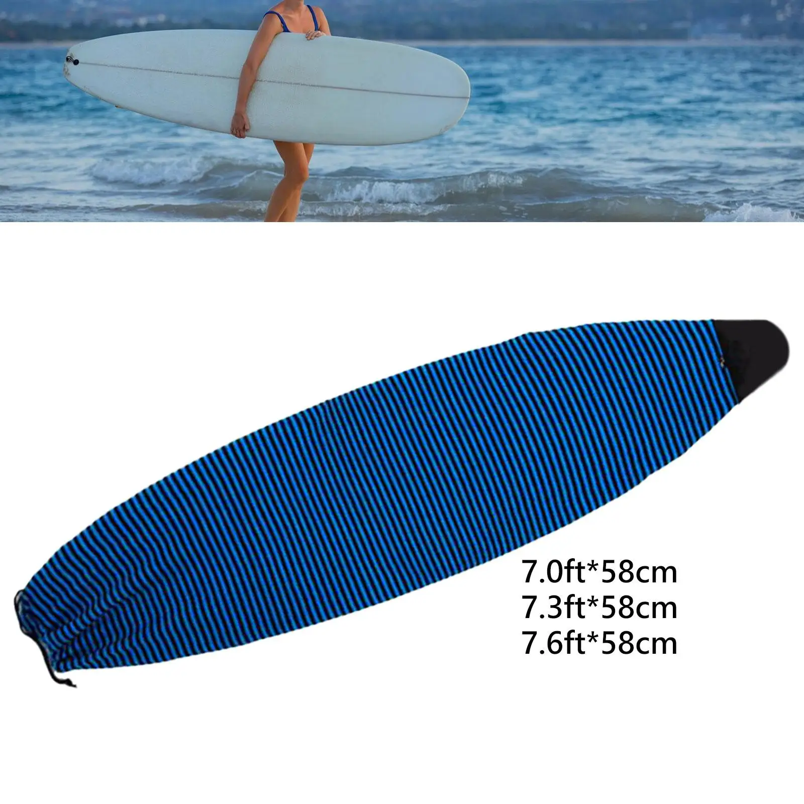 Surfbrett-Sockenabdeckung, Aufbewahrung mit Kordelzug, Surfbrett-Tasche für Shortboard, Longboard, Standup Paddleboard, Snowboard, Surfbrett