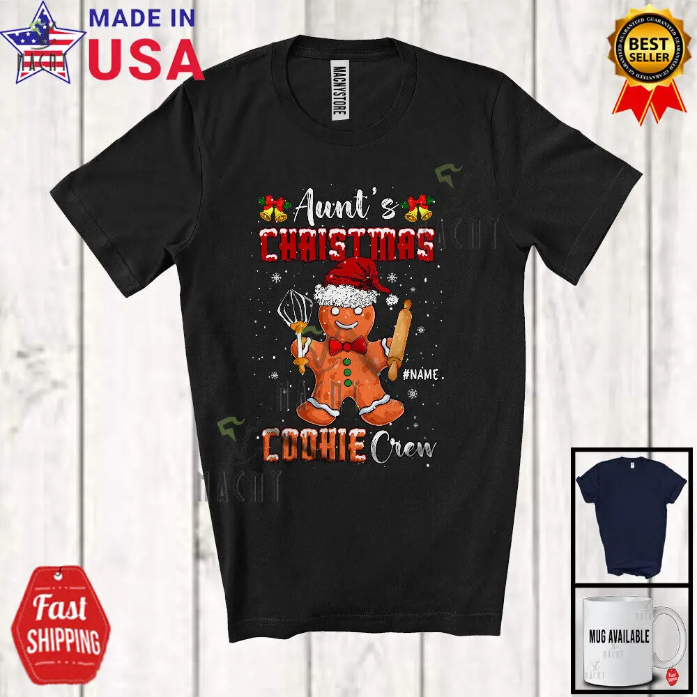 Custom Name Aunt's Christmas Cookie Crew; Adorable Baking Baker; Family T-Shirt