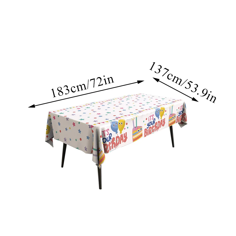 Oil Proof PE Disposable Table Cloths Cartoon Waterproof Tablecloths Birthday Tablecloths Birthday Decorations Party Supplies