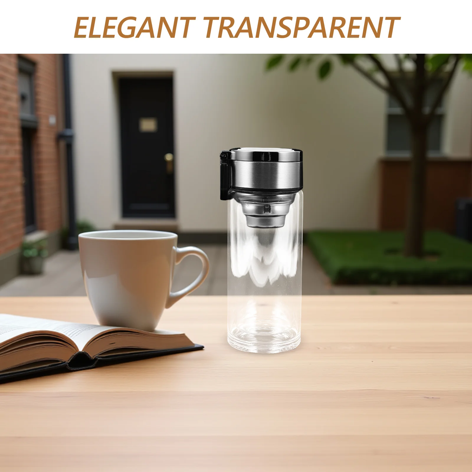

Glass Tea Tumbler Double-Layer 240ml Clear Tea Infuser Bottle Portable Water Separation Cup Office Travel Glass Tumbler