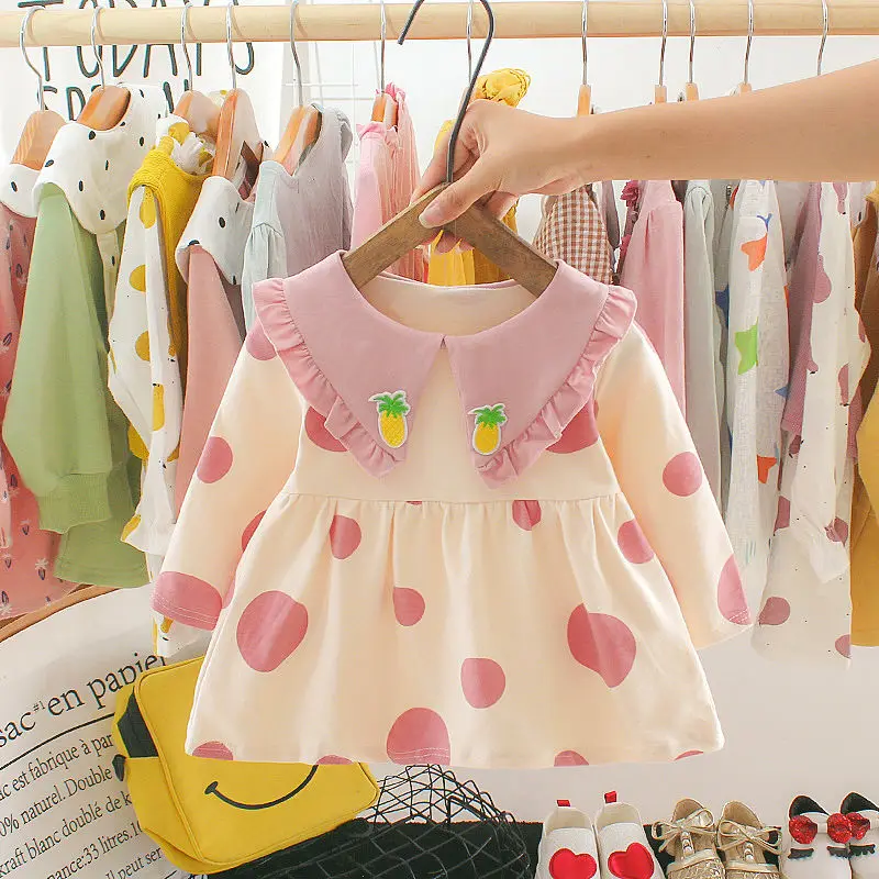 New Born Baby Girls Dress 2023 Spring Clothes Long Sleeve Floral Dresses for 2 Year Baby Birthday Girls Clothing Outfit Dress