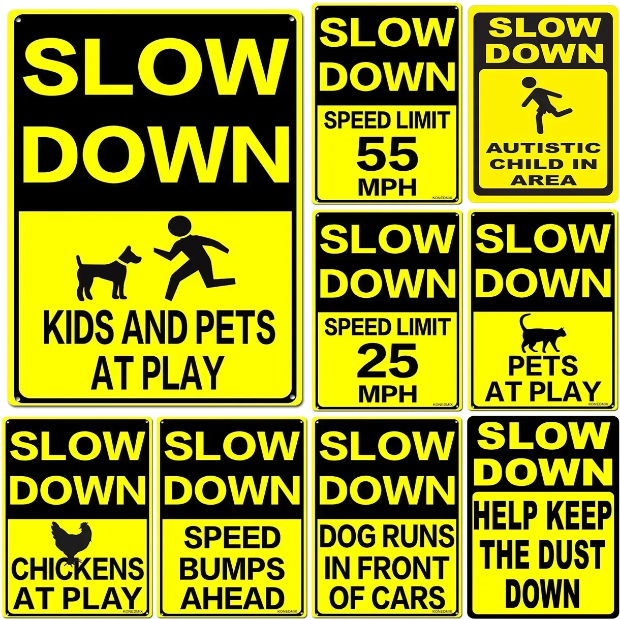 

Retro Metal Tin Signs Slow down Kids and Pets at play Vintage Posters for Home Garden Bar Man Cave Cafe Office Wall Decor Gift