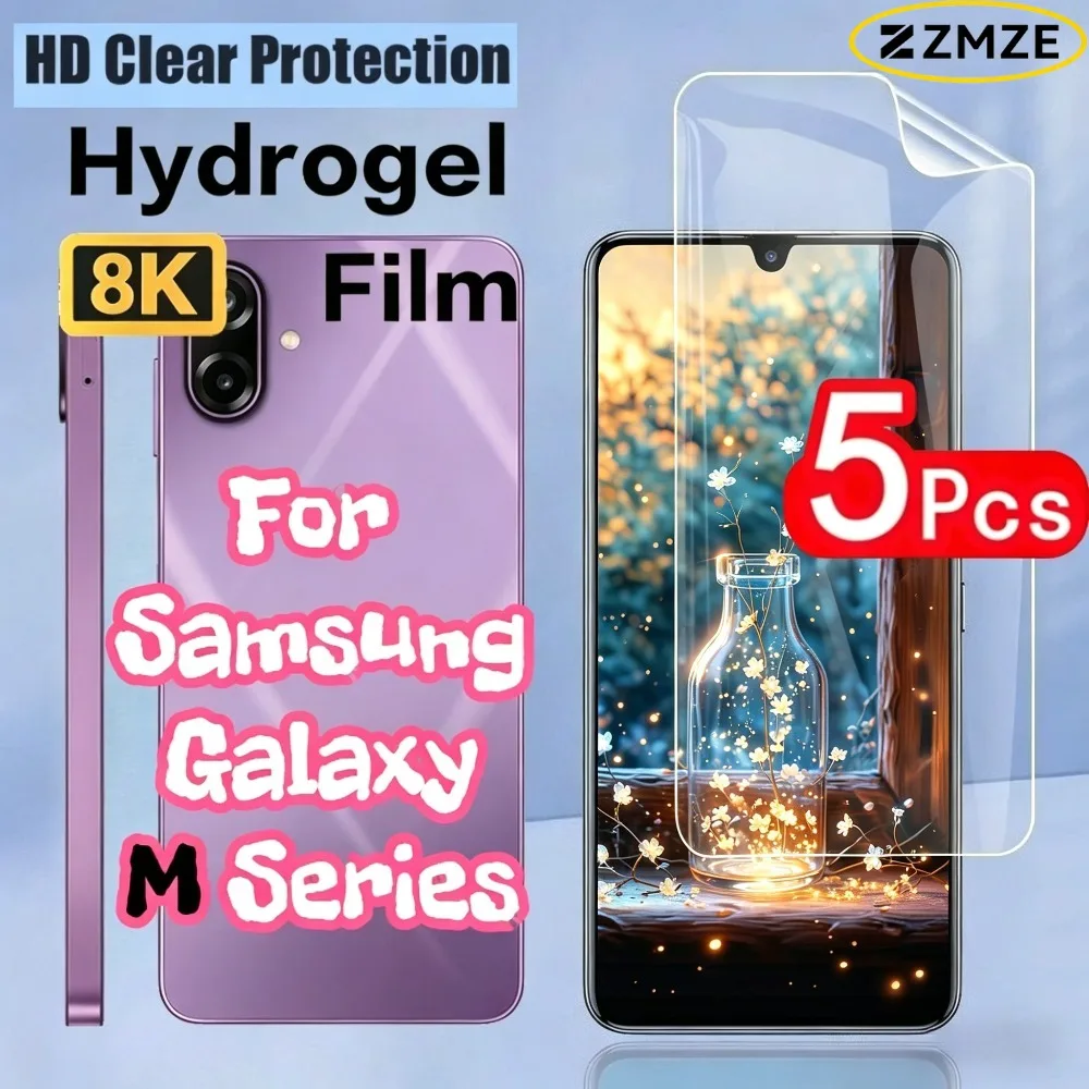 

5 шт. HD прозрачная гидрогелевая пленка для Samsung Galaxy M17 M17e M35 M54 M34 M53 M33 M56 M36 M55 M55S Series, мягкая защитная пленка из ТПУ для экрана