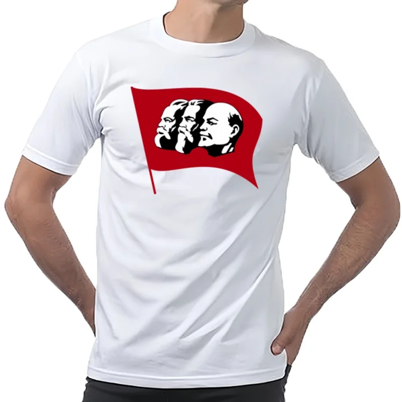 T-shirt à manches courtes et col rond pour homme, imprimé CCCP urss lénin, été