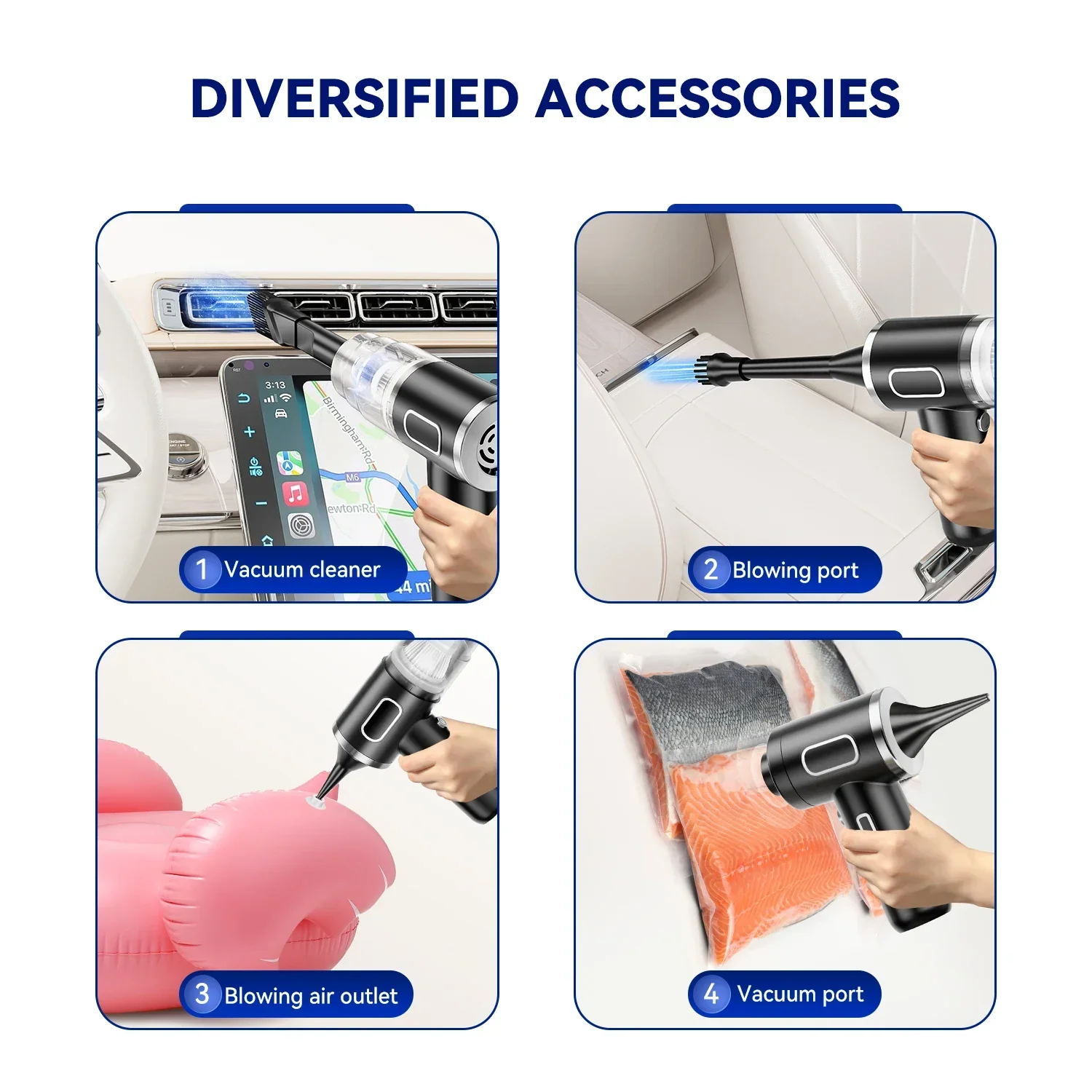 

5 in 1 Cordless Vacuum Cleaner Dust Collector Portable Robot Handheld Strong Suction Car Office Home Appliances