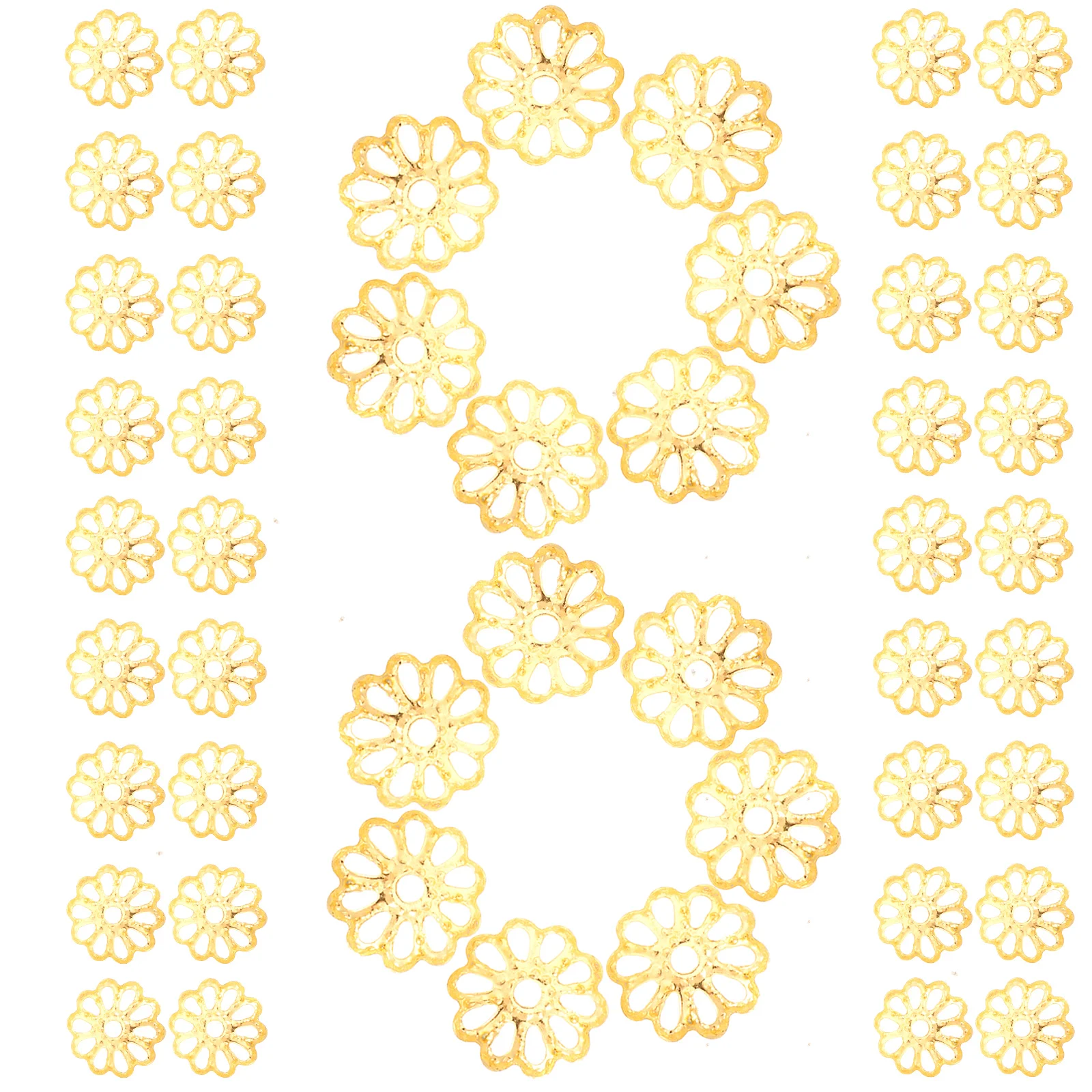 

1200 Pcs Metal Flower Hat Holder Necklace Bead End Caps Bracelet Alloy Spacer Beads for Crafting Jewelry Making