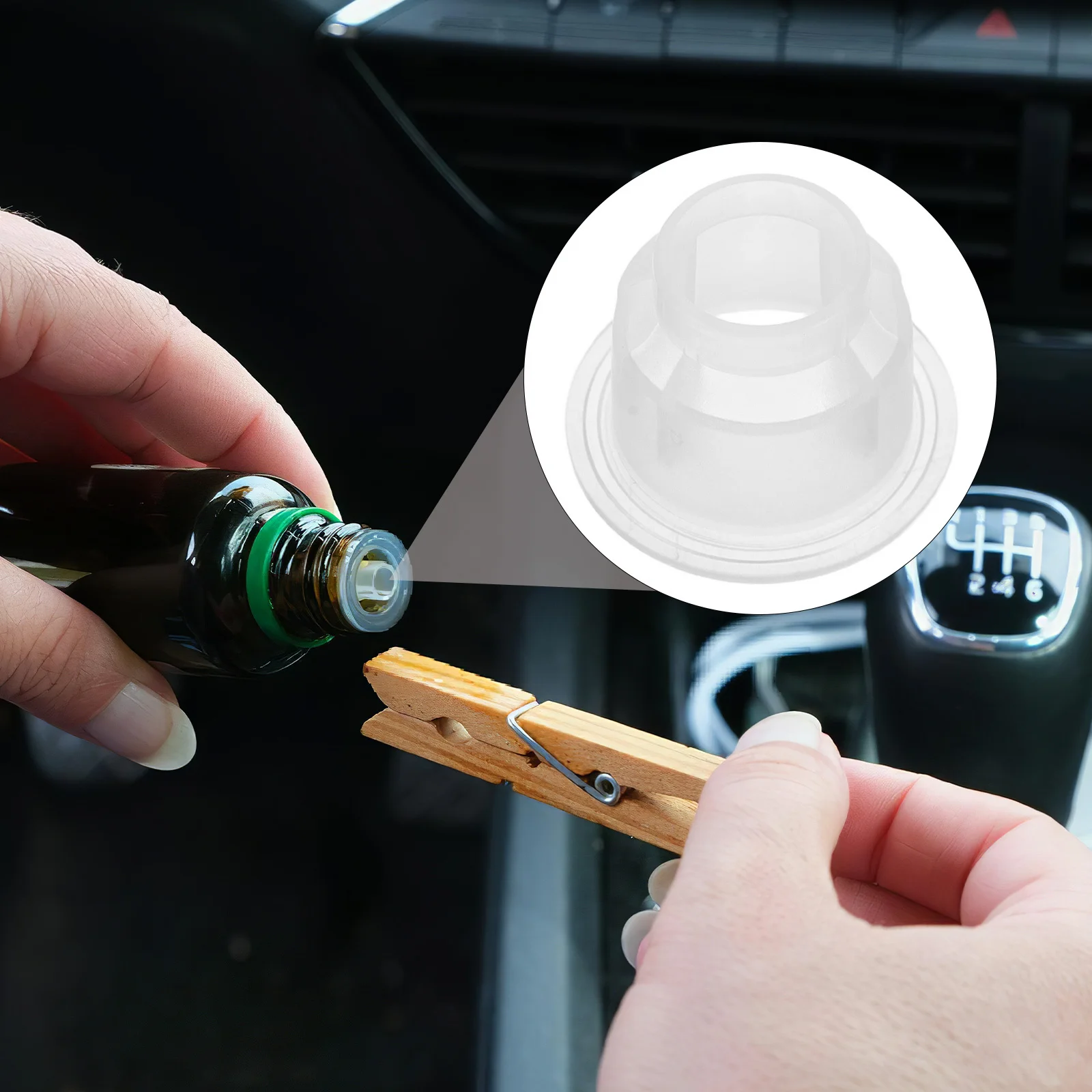 

200Pcs Replacement Aromatherapy Bottle Lids 28Mm Essential Oil Cap Plugs Transparent Diffuser Stoppers for Perfume Oil