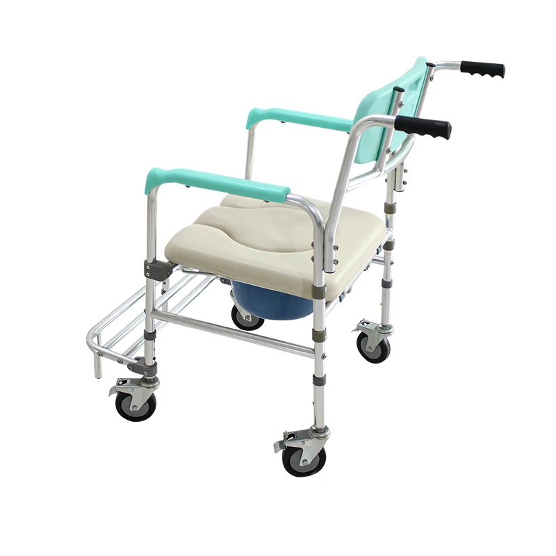 Shower Toilet ChairManual Patient Lift Transfer ChairMobile Nursing Disabled Toilet Chair