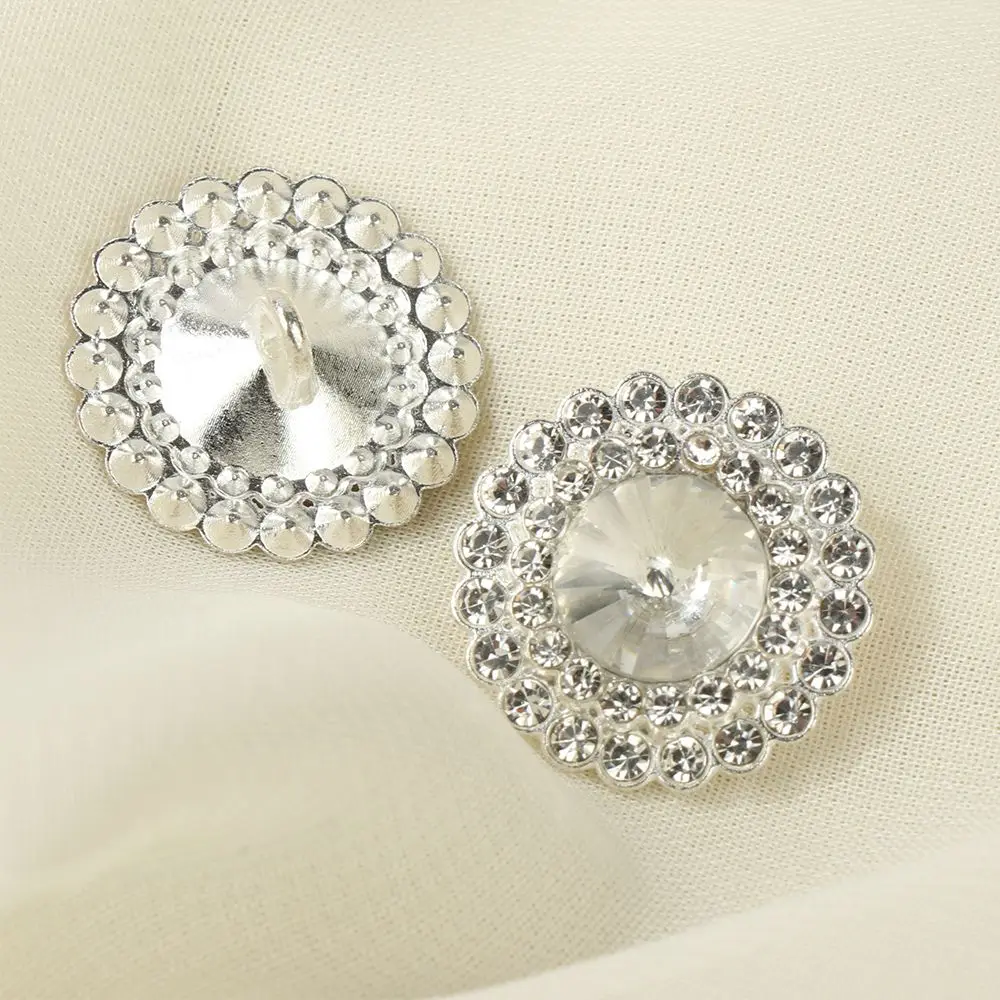 10Pcs/Set Durable DIY Sewing Button Shirt Buttons Metal Rhinestone Buttons Scrapbook Accessories Craft Decoration