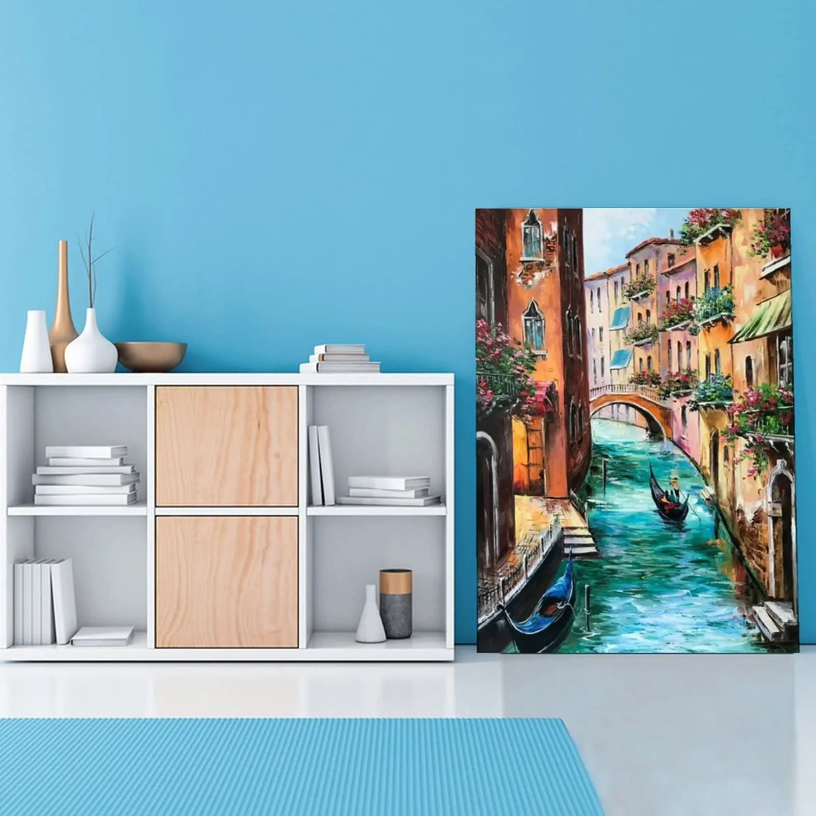 Venice Canal Painting - Italy Posters- Wall Art - Canvas Print - Poster - Frameless - Bedroom/Living Room Decoration