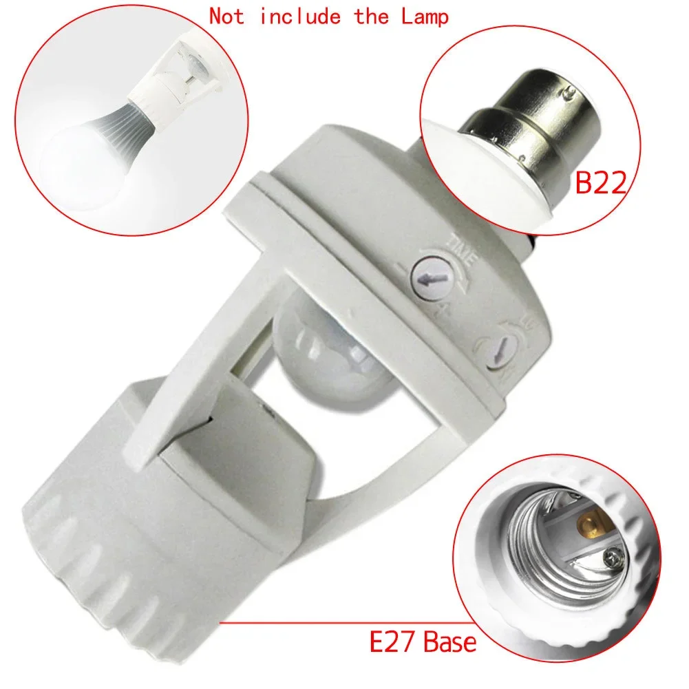 1/2PCS E27/E14/B22 Screw Light Bulb Holder 100-220V PIR Human Body Motion Sensor Control Switch for screw socket light bulbs