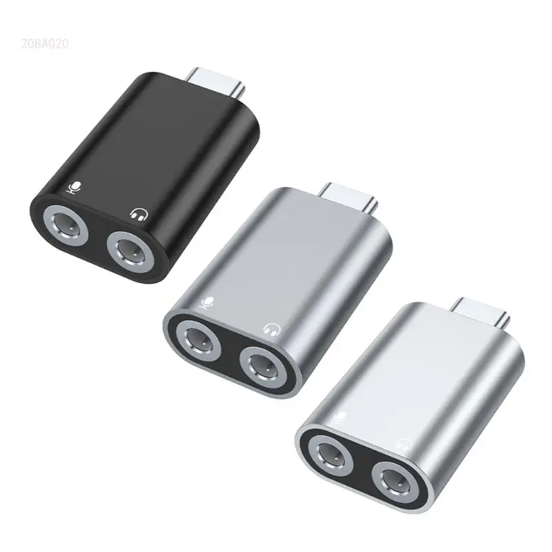 Portable Music Sharing Device,Type C Connectors to Double 3.5mm Female Music Splitter for Smartphones and Tablets