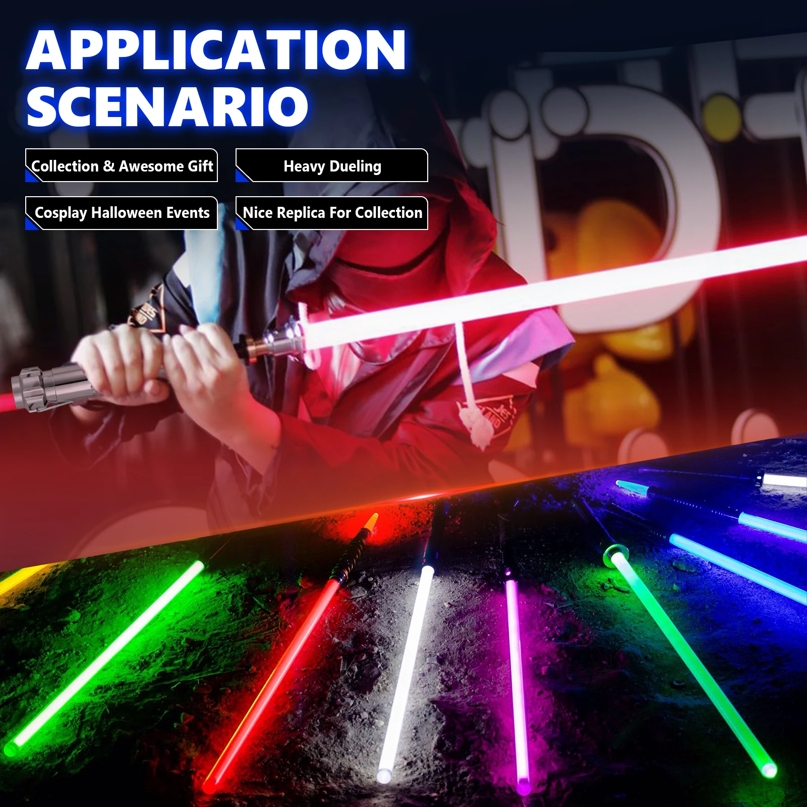 PHS Luke V2 Smooth Swing Lichtschwert Metallgriff für schwere Duellfarbwechselgeräusche Force Blaster Jedi Laser Sword Toys