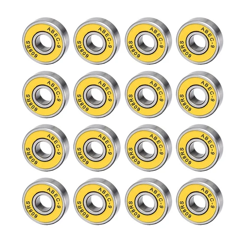 Imagen 2 del producto XTECH 16 Uds 608RS rodamiento ABEC9 rodamientos para monopatín bola de acero cromado para patines en línea Ongboards 8X22X7mm amarillo