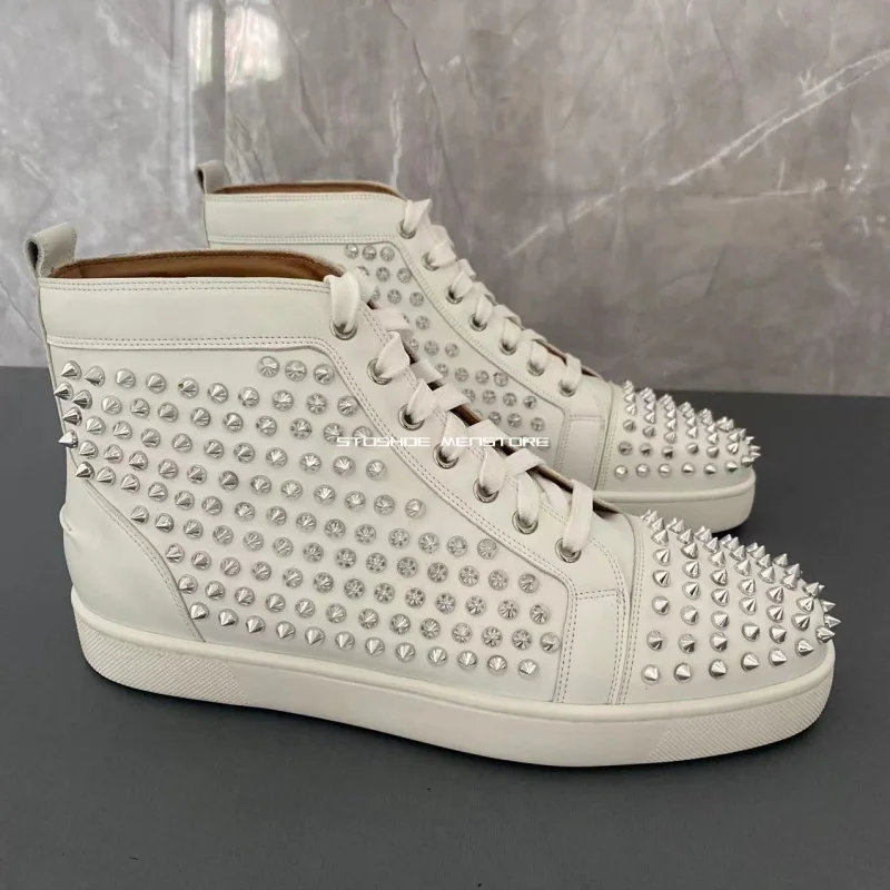 Men's High Top Casual Sports Shoes White Black Color Big Size 47 High Quality Shoes Catwalk Designer Brand Design Shoes Fashion - Detail 1