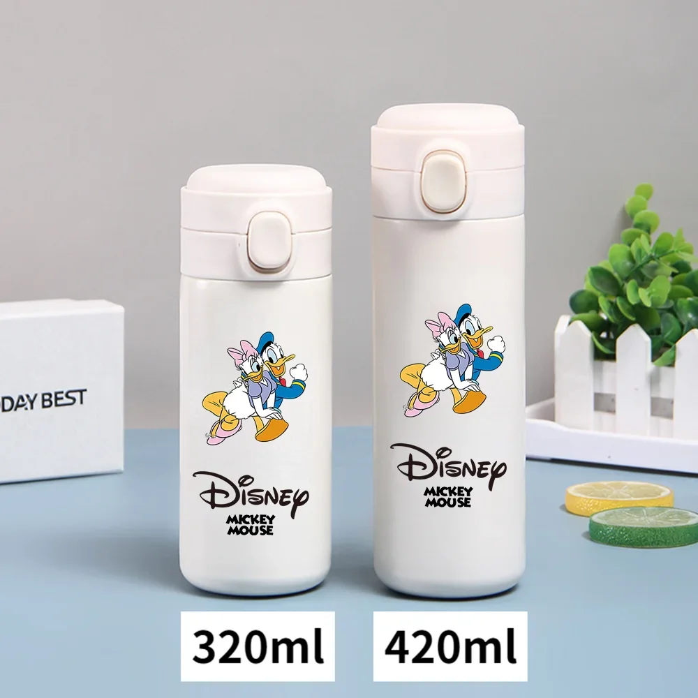 Disney Mickey Mouse Thermal Cup Portable Large Capacity Sports Water Bottle Kids Drinking Cup Thermal Stainless Steel Bottle