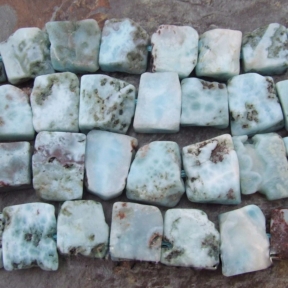 1 Strand 10x12mm Natural Larimar Nugget Stone Loose Beads