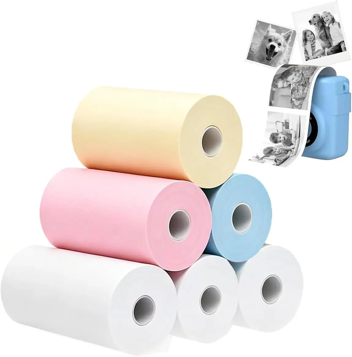 6 Rolls 57 *30mm of Instant Print Paper for Children's Camera, Children's Instant Print Camera Paper, Toddler Cameras 60-70photo