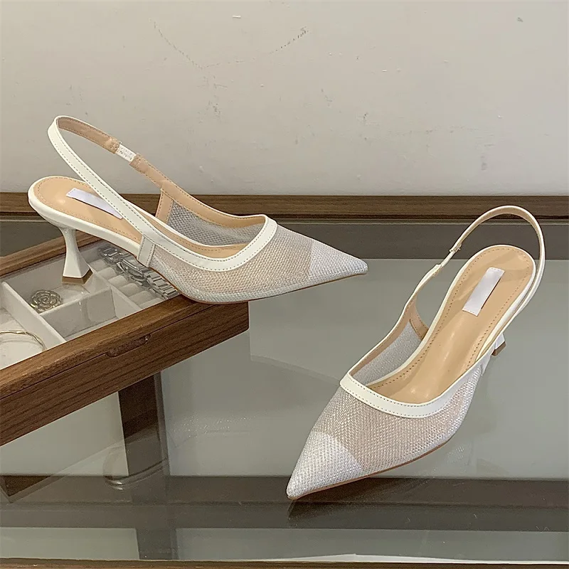 Eilyken الصيف تنفس شبكة الضحلة أشار تو النساء مضخات أنيقة أحذية خفيفة الكعوب رقيقة فستان الحفلات أحذية السيدات #4