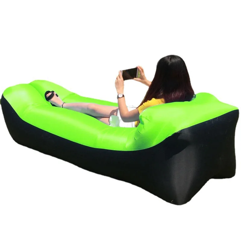 Lazy Inflatable Sofa Cushion Portable Outdoor Beach Air Sofa Bed Folding Camping Inflatable Bed Sleeping Bag Air Cushion Bed