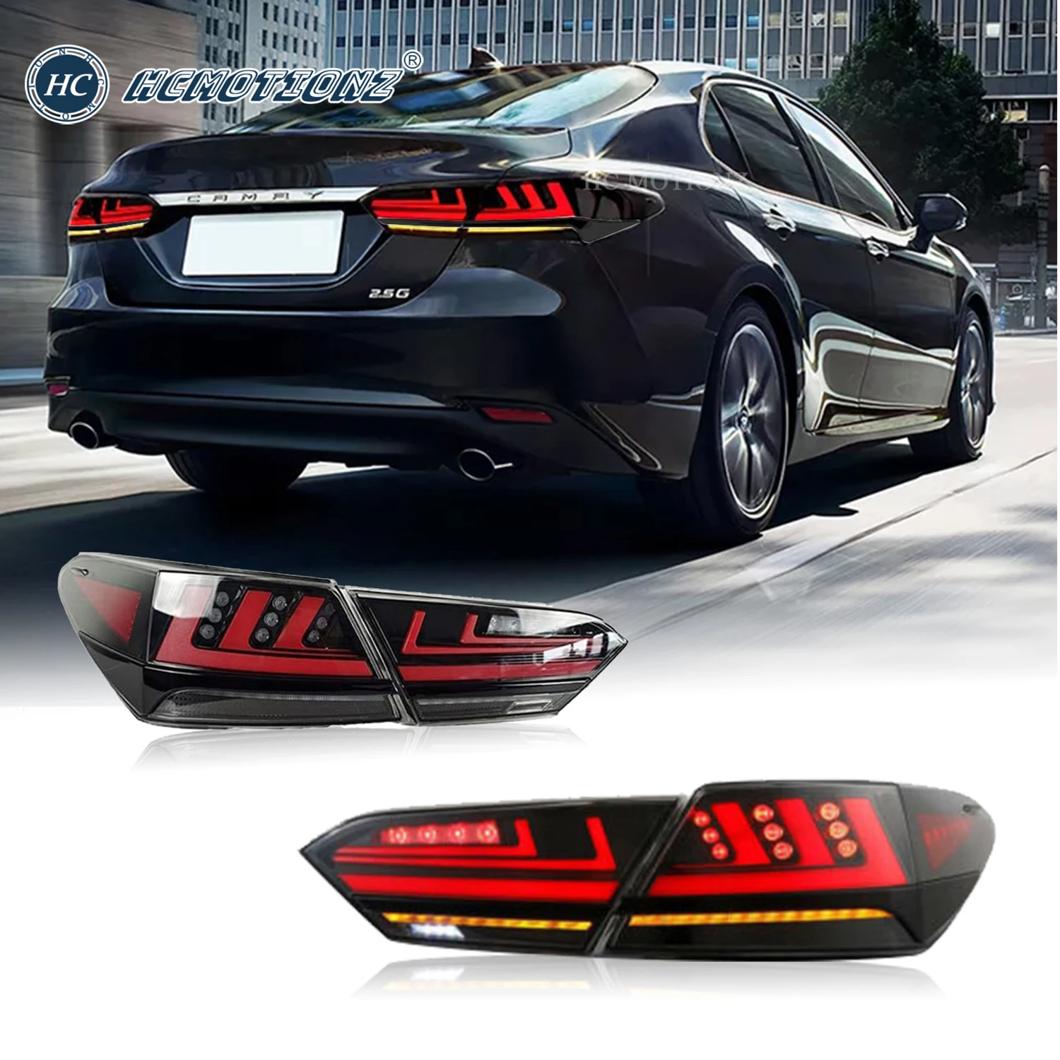 

HCMOTIONZ Tail Lights for Toyota Camry 2018-2021 DRL Start UP Animation Assembly Auto Styling Rear Back Lamps Sedan Back Lights