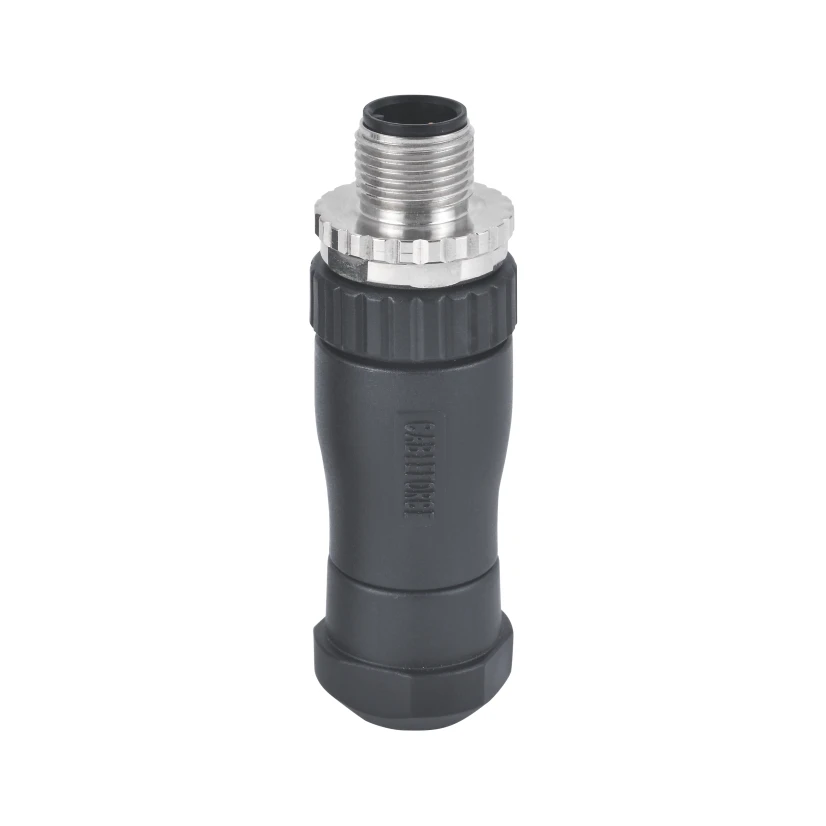 M12 field wireable connector 5pin A Code straight female screw termination PG7 cable outlet