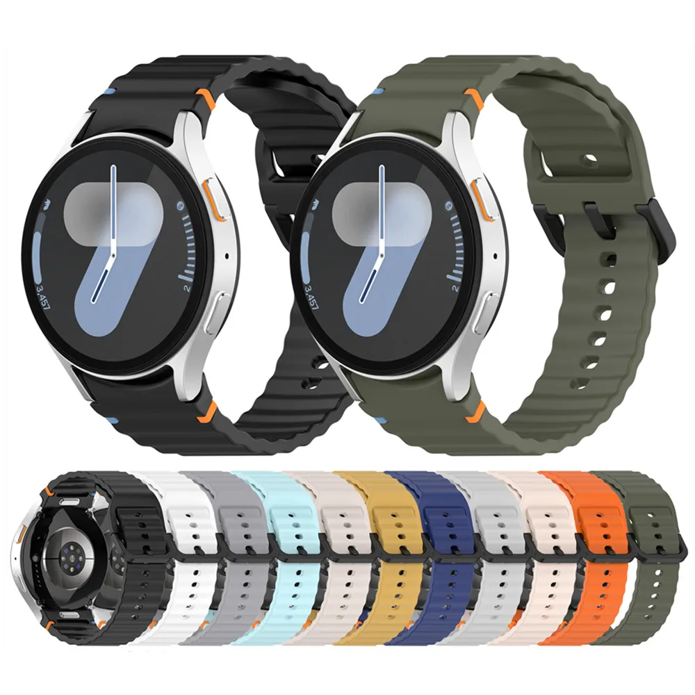 Silicone strap for Samsung Galaxy watch 4 4classic 5 5pro 6 6classic 7 FE button band Press the strap Quick release strap access