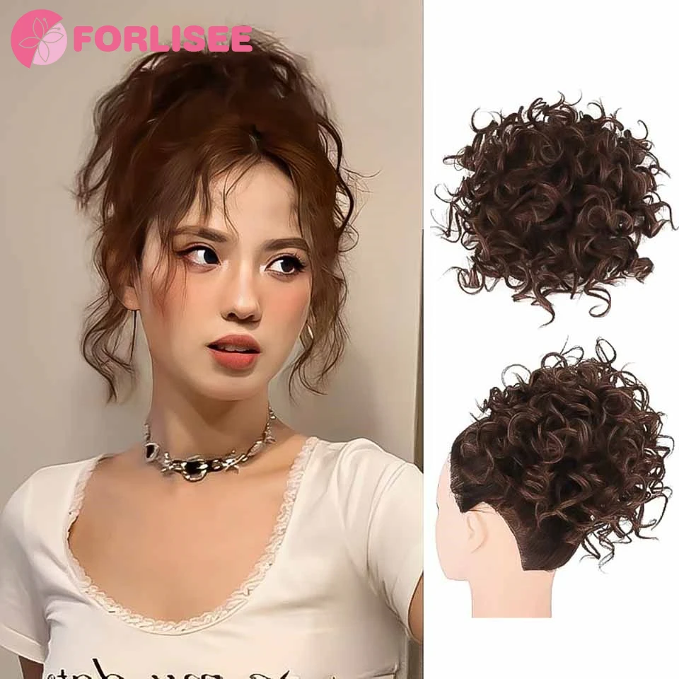 FOR Synthetic Wig Women\'s Ball Hair Wrap Small Curly African American Spicy Girls Latin American Curly Hair Black Wig Bud Afro