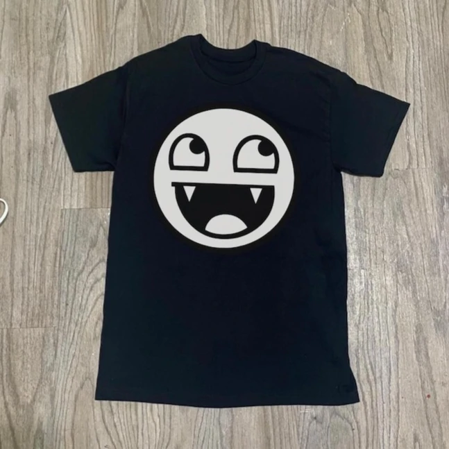 Funny Cartoon Smiley Face Printed T-Shirt Y2k Streetwear Gothic Alternative Unisex Short-sleeved Retro Fashion Tops Clothing