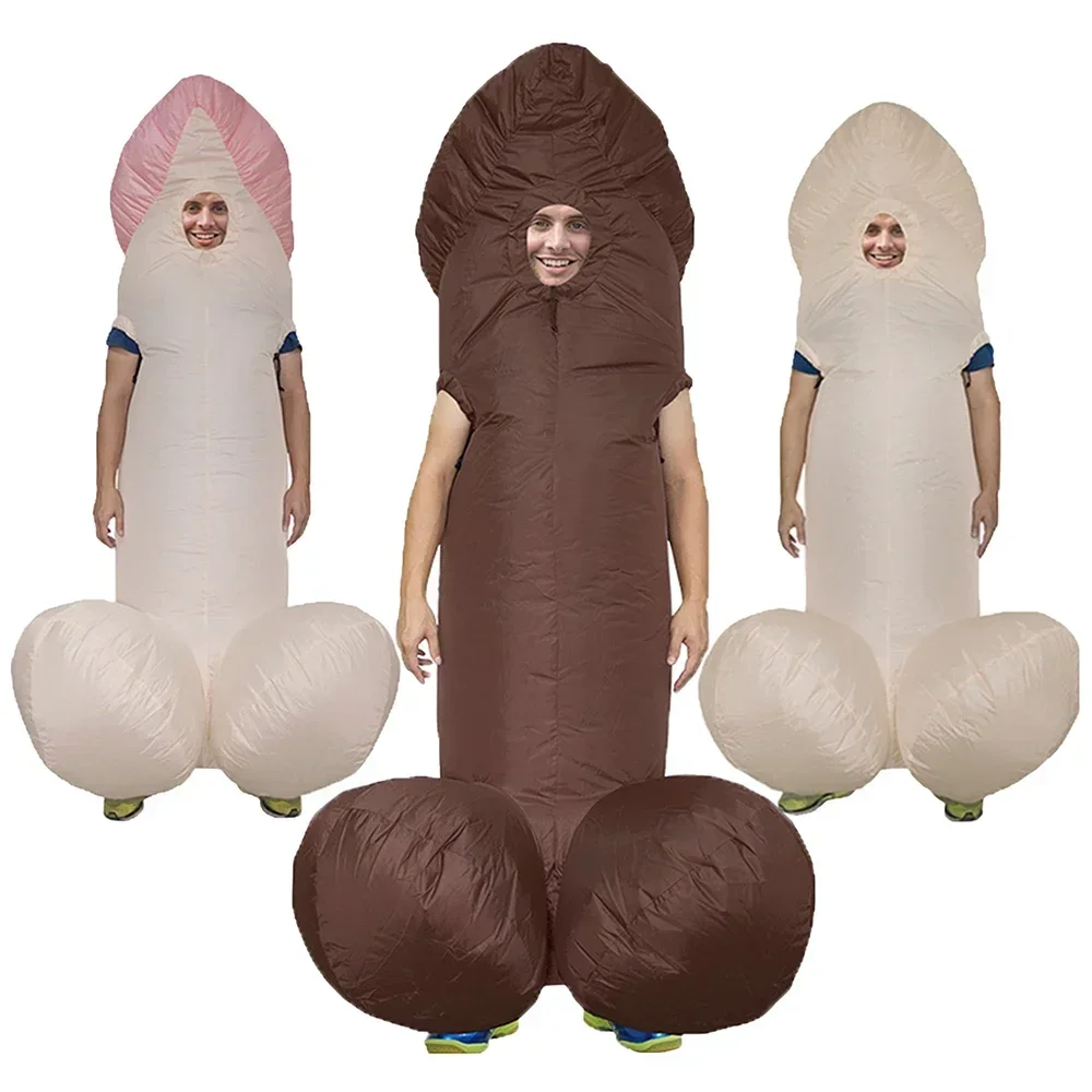 Penis Inflatable Costumes For Adult Sexy Dick Jumpsuit Funny Dress Disfraz Holiday Paty Halloween Anime Cosplay Suit