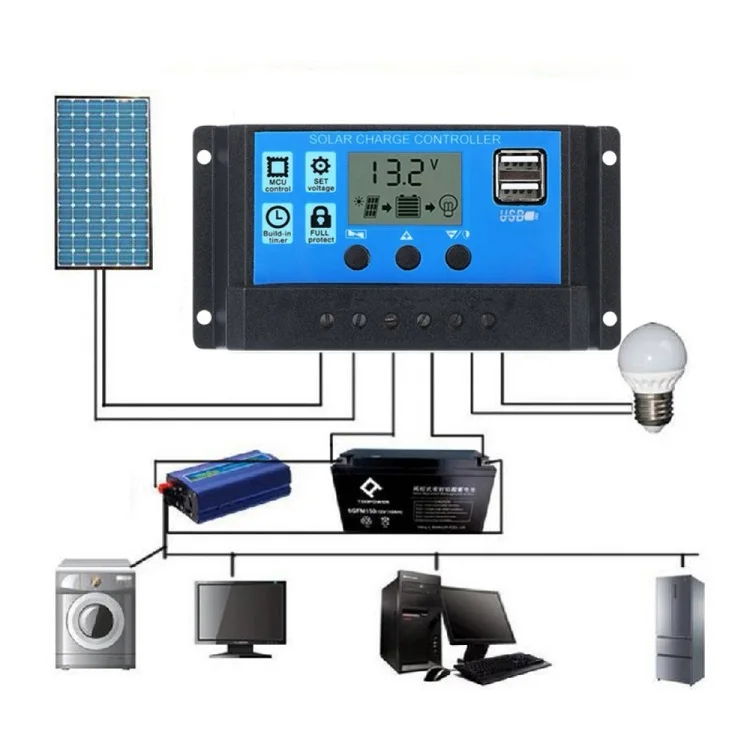 Factory Direct Sell PWM Solar Charger Controller 12v 24v 10a 20a 30 Amp Dual USB Solar System Pwm Solar Charge Controller