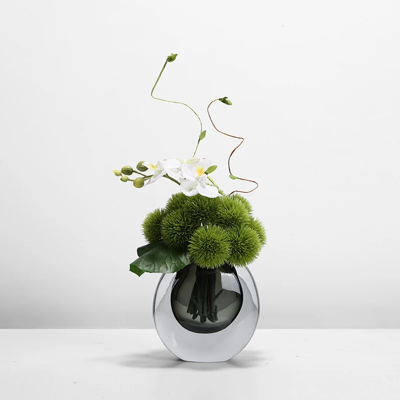 

Modern Simplicity Chinese Style Green Imitation Orchid Flower Art Table Centerpiece Decorative Flower Arrangement