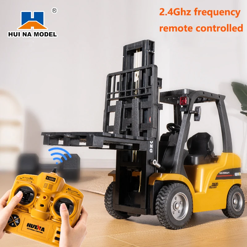 Huina 1577 R/C Truck 1/10 Remote Controlled Car Forklift Crane Rc Electric Engineering Car Toys Vehicle Gifts For Children