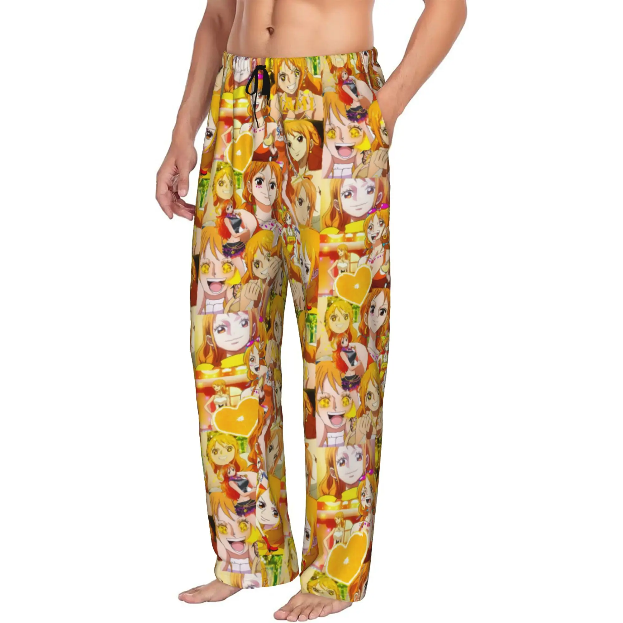

Custom N-Namies Animes Pajama Pants for Men Manga Lounge Sleep Drawstring Sleepwear Bottoms with Pockets