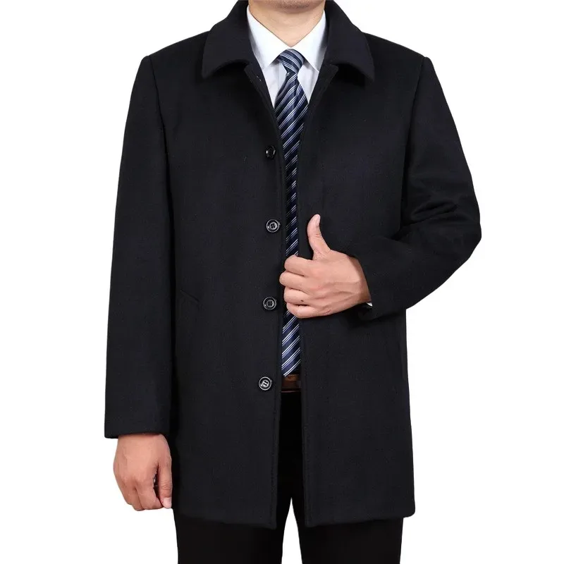 

New Arrival Men's Wool Coat Medium-long Male Thickening Large Outerwear Winter Warm Trench Plus Size M L XL 2XL 3XL 4XL5XL6XL7XL