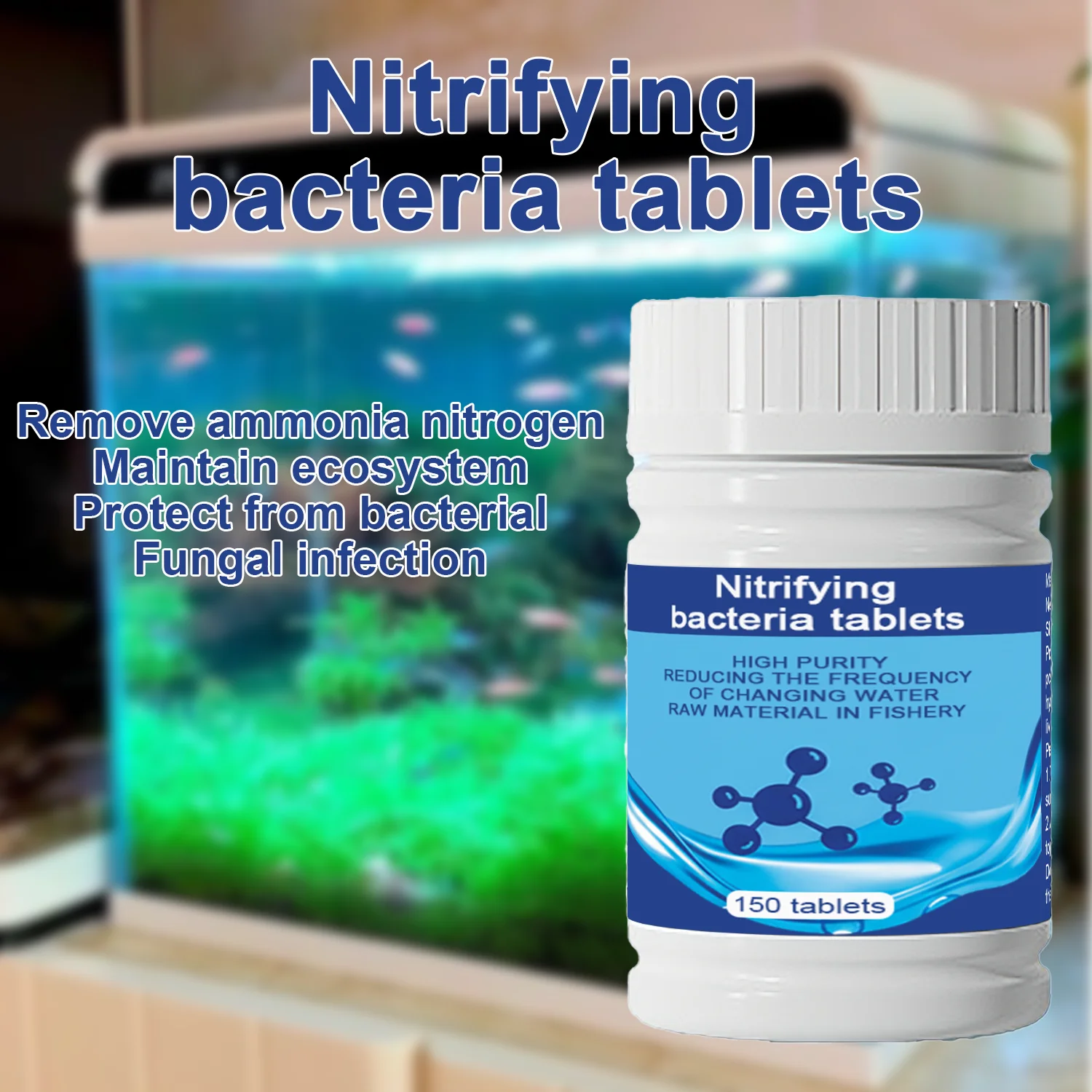Complete Aquarium Water Treatment: Algae Remover, Nitrifying Bacteria, Bio Clarifier, Stabilizer & CO2 Indicator for Fish Tanks