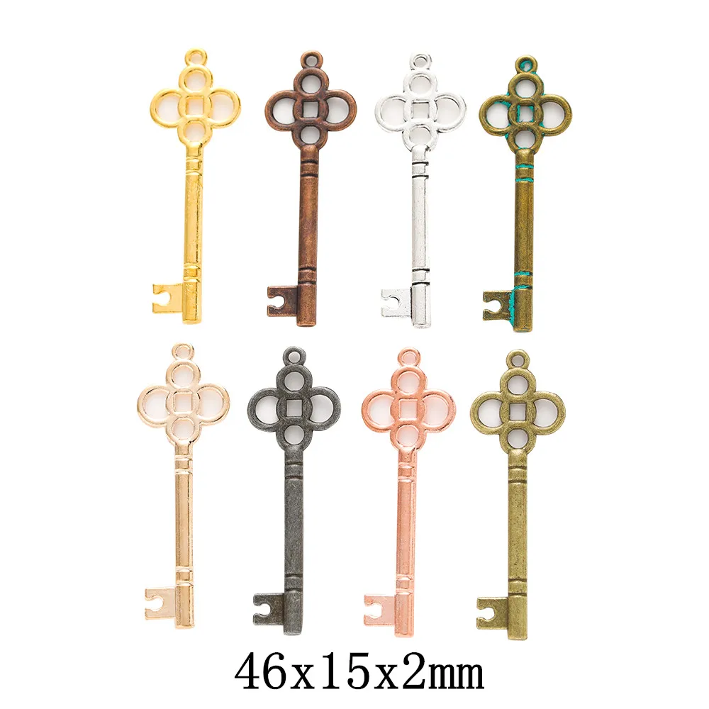 35pieces（key）vintage zinc alloy charm metal pendant DIY jewelry discovery making accessories 1907