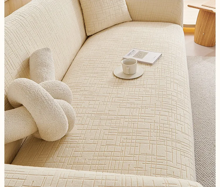 Sofa Cover, Designer Jacquard Weave Couch Cover for an Elegant Living Room Upgrade, Premium High-Stretch Furniture Protector