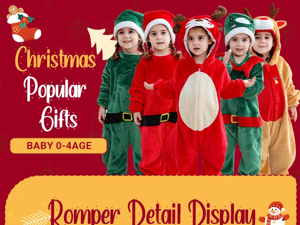 MICHLEY Weihnachten Baby Strampler Flanell Cosplay Kleinkind Infant Nette Kleidung Insgesamt Bodys Overall Kostüm Für Mädchen Jungen Kind – Detail 1
