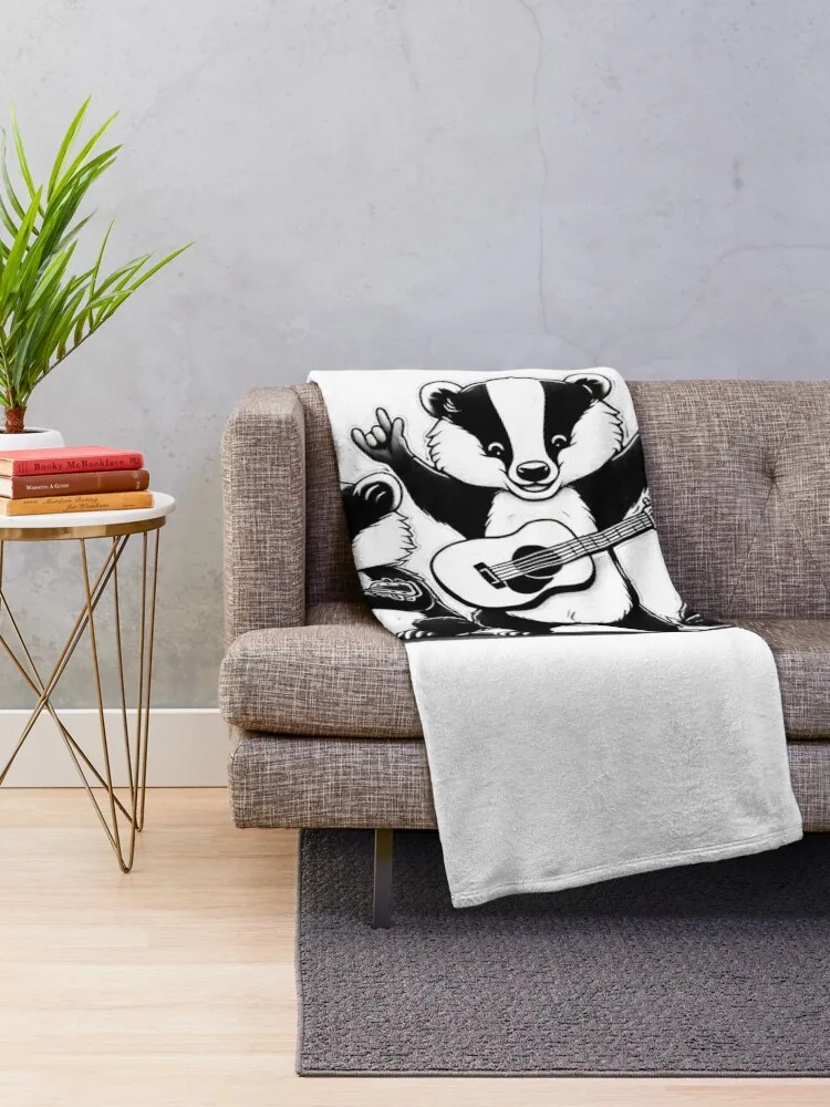 three playful raccon performing together in a fun band Singing racconFun Musical Throw Blanket Weighted Blankets