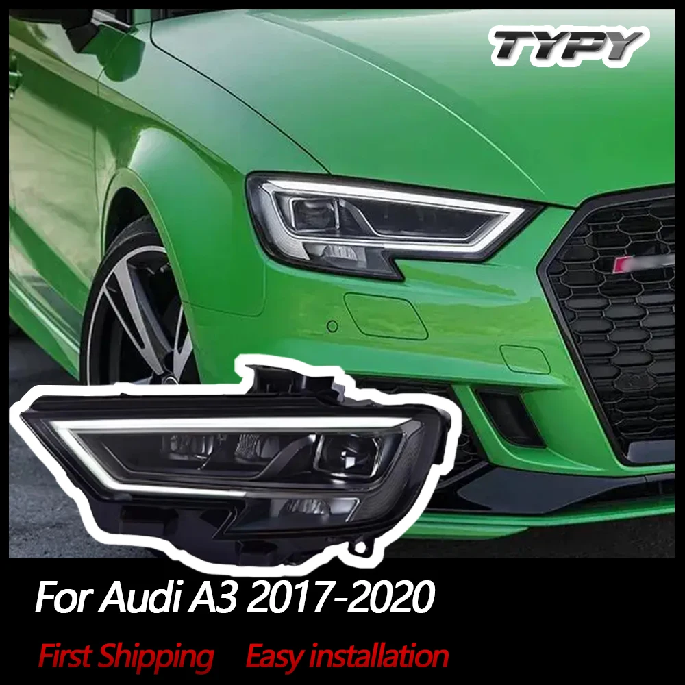 

TYPY автомобильные фары для Audi A3 2017-2020, светодиодные автомобильные лампы, дневные ходовые огни, динамические указатели поворота, автомобильные аксессуары