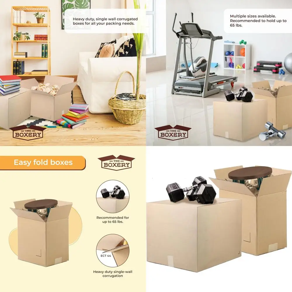 

25-Pack 20x16x16 Heavy Duty ECT44 Brown Corrugated Cardboard Boxes for Shipping, Packing, Moving, Storage, and Recycling - USA M