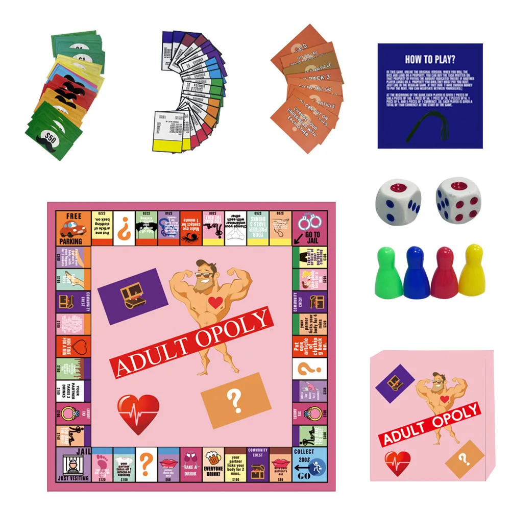 Adultopoly Board Game Date Night Intimacy Deck Cards Relationship Card Game Couples Bedroom Games Drinking Party Game