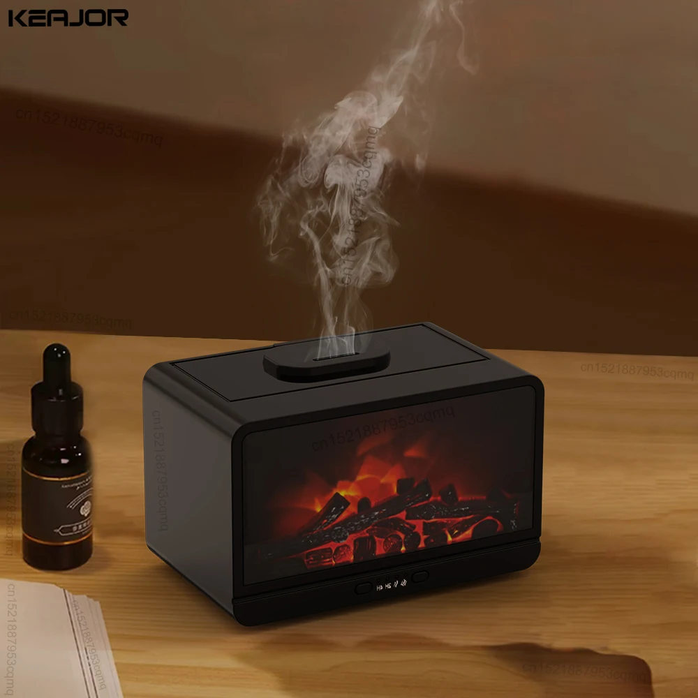 Aroma Humidifier Fireplace Essential Oil Diffuser Air Humidifier Ultrasonic Fireplace Fragrance Diffuser Humidifier with Light