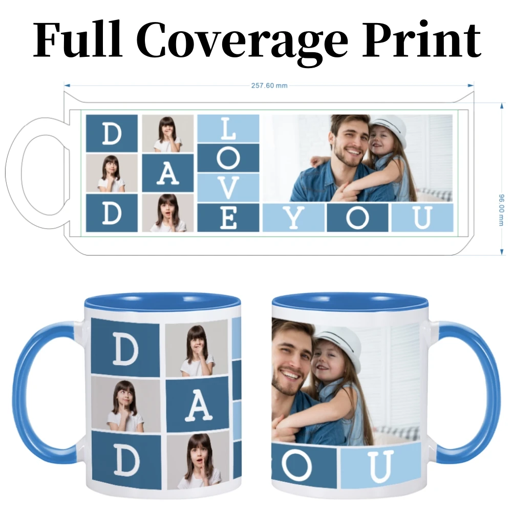 Daddy Coffee Mug Personalized Father Mug Custom Photo Mugs Papa Cup Gift from Son Daughter Dad Birthday Cup Ceramic Mug 11oz